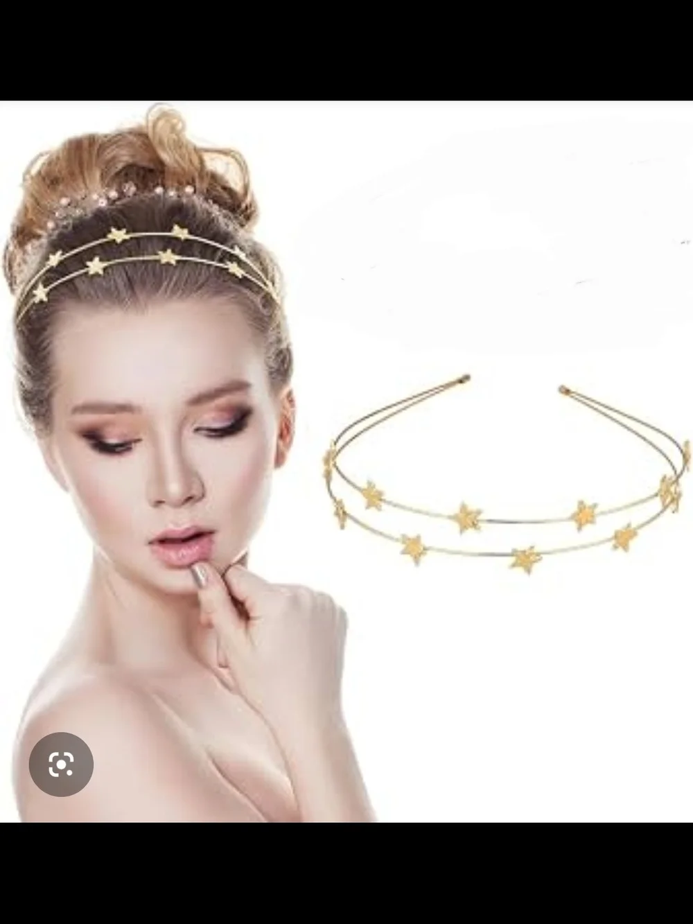 Double Row Gold Metal Star Headband BNIB